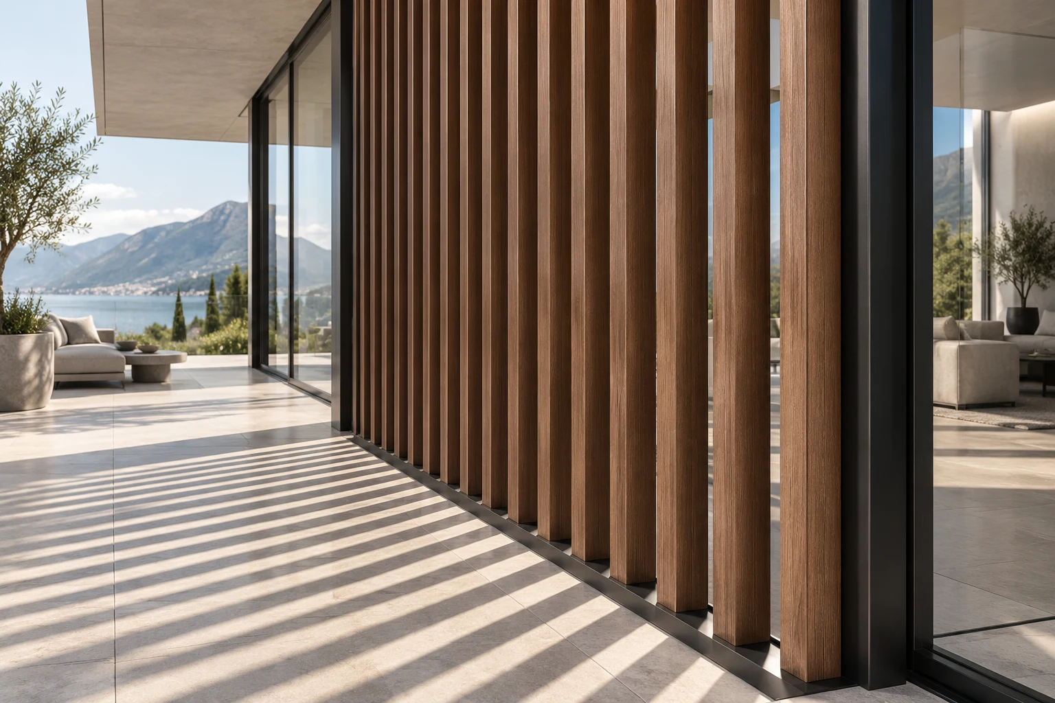 Concept di frangisole a lame verticali